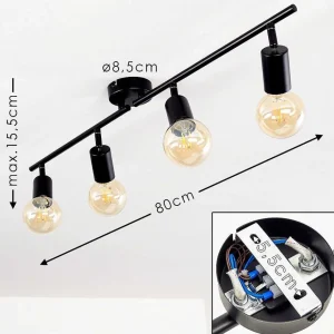 hofstein Spots Et Projecteurs>Plafonnier Maidford Noir, 4 Lumieres