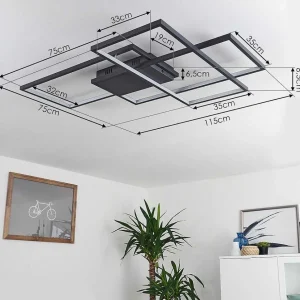 hofstein Luminaires Interieurs Connectes>Plafonnier Momahaki Led Anthracite, 1 Lumiere, Telecommandes