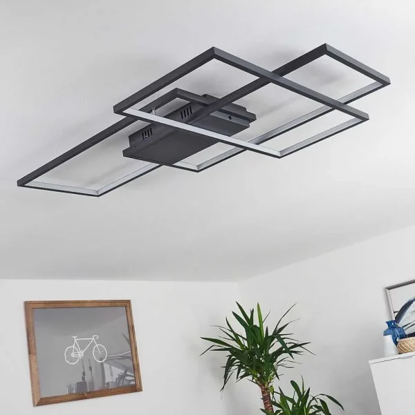 hofstein Luminaires Interieurs Connectes>Plafonnier Momahaki Led Anthracite, 1 Lumiere, Telecommandes