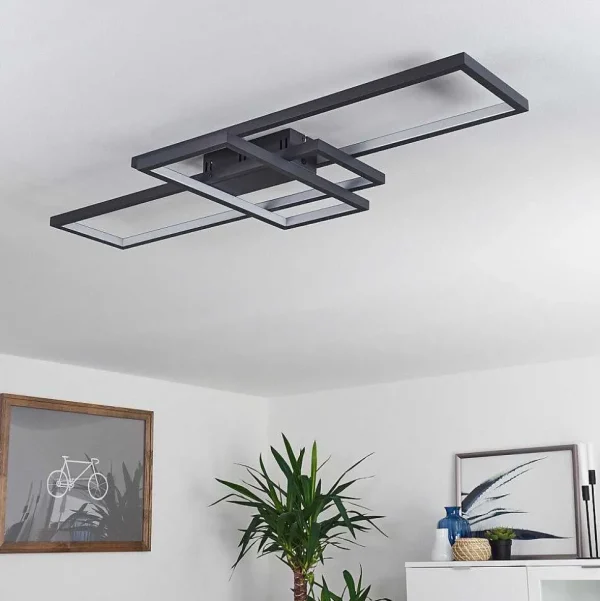 hofstein Luminaires Interieurs Connectes>Plafonnier Momahaki Led Anthracite, 1 Lumiere, Telecommandes