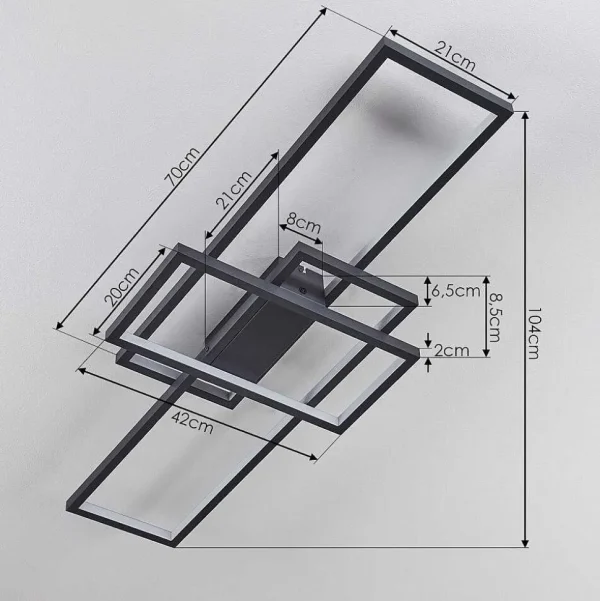 hofstein Luminaires Interieurs Connectes>Plafonnier Momahaki Led Anthracite, 1 Lumiere, Telecommandes