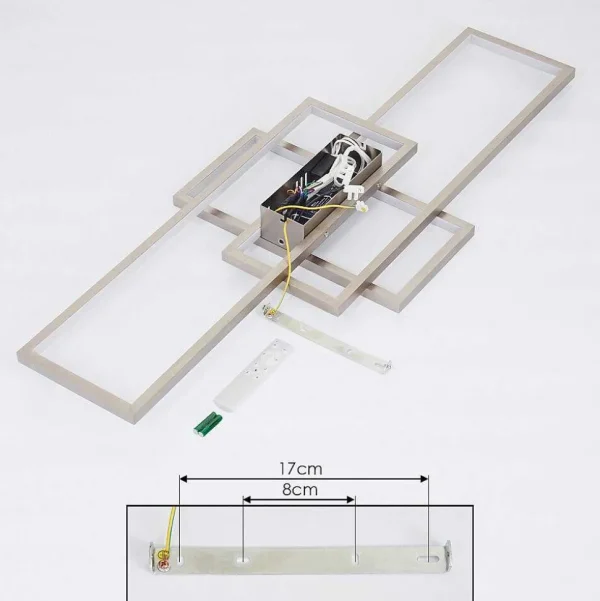 hofstein Luminaires Interieurs Connectes>Plafonnier Momahaki Led Nickel Mat, 1 Lumiere, Telecommandes