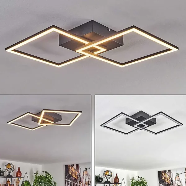 hofstein Plafonniers>Plafonnier Obo Led Noir, 1 Lumiere