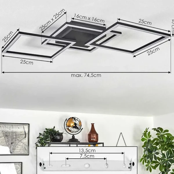 hofstein Éclairage Led>Plafonnier Obo Led Noir, 1 Lumiere