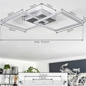 hofstein Plafonniers>Plafonnier Obo Led Titane, 1 Lumiere