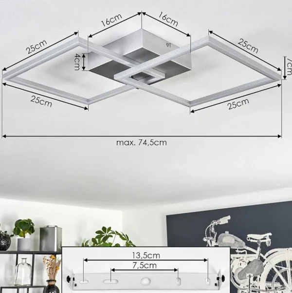 hofstein Plafonniers>Plafonnier Obo Led Titane, 1 Lumiere