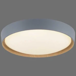 Paul Neuhaus Q-Serie Luminaires Interieurs Connectes>Plafonnier Paul Neuhaus Q-Emilia Led Gris, Couleur Bois, 1 Lumiere, Telecommandes