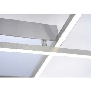 Paul Neuhaus Q-Serie Luminaires Interieurs Connectes>Plafonnier Paul Neuhaus Q-Inigo Led Acier Inoxydable, 2 Lumieres, Telecommandes