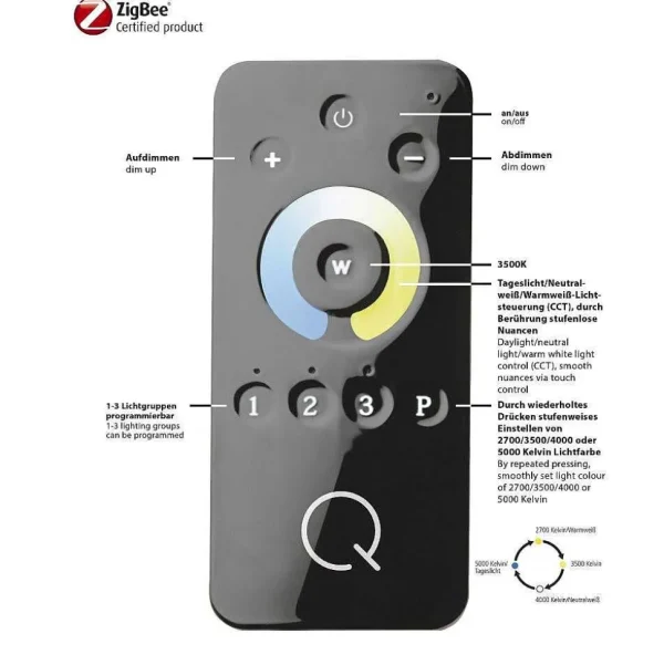 Paul Neuhaus Q-Serie Paul Neuhaus Q>Plafonnier Paul Neuhaus Q-Nevio Led Nickel Mat, 3 Lumieres, Telecommandes