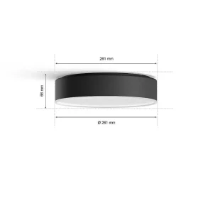 Luminaires Philips Luminaires Interieurs Connectes>Plafonnier Philips Hue Enrave Led Noir, 1 Lumiere, Telecommandes