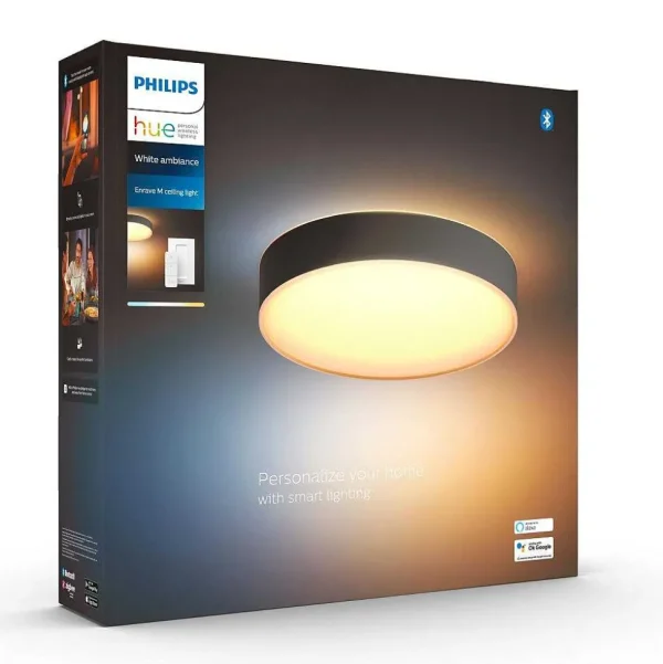 Luminaires Philips Philips Hue>Plafonnier Philips Hue Enrave Led Noir, 1 Lumiere, Telecommandes