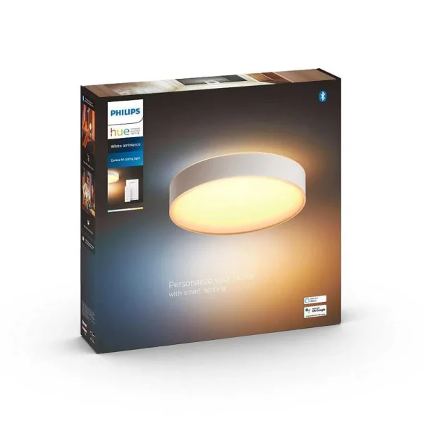 Luminaires Philips Philips Hue>Plafonnier Philips Hue Enrave Led Blanc, 1 Lumiere, Telecommandes