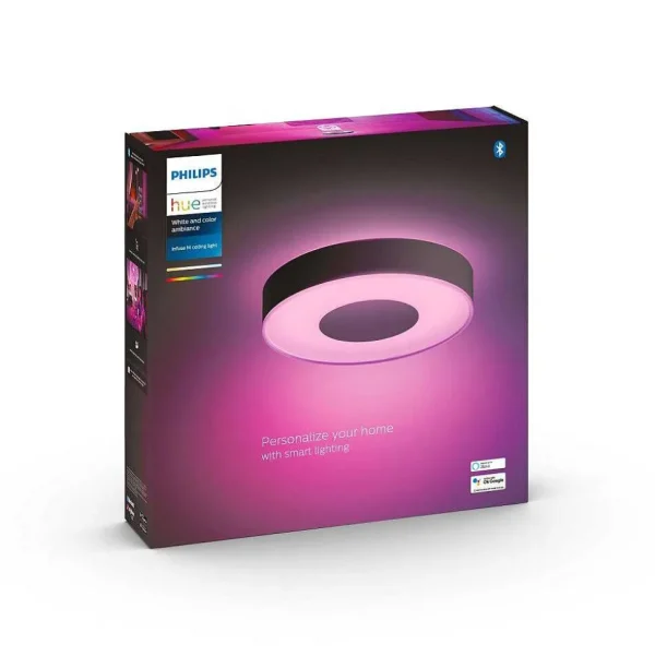 Luminaires Philips Philips Hue>Plafonnier Philips Hue Infuse Led Noir, 1 Lumiere, Changeur De Couleurs