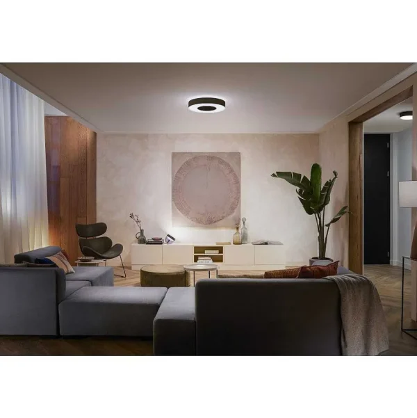 Luminaires Philips Luminaires Interieurs Connectes>Plafonnier Philips Hue Infuse Led Noir, 1 Lumiere, Changeur De Couleurs