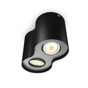 Luminaires Philips Philips Hue>Plafonnier Philips Hue Pillar Led Noir, 2 Lumieres, Telecommandes