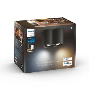 Luminaires Philips Philips Hue>Plafonnier Philips Hue Pillar Led Noir, 2 Lumieres, Telecommandes