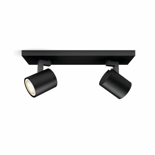 Luminaires Philips Philips Hue>Plafonnier Philips Hue Runner Led Noir, 2 Lumieres, Telecommandes