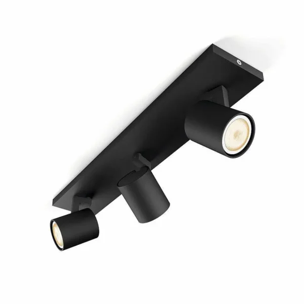 Luminaires Philips Philips Hue>Plafonnier Philips Hue Runner Led Noir, 3 Lumieres, Telecommandes