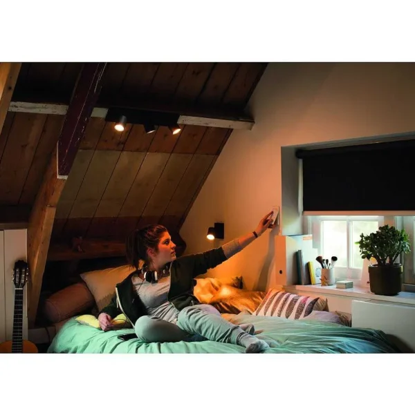 Luminaires Philips Philips Hue>Plafonnier Philips Hue Runner Led Noir, 3 Lumieres, Telecommandes