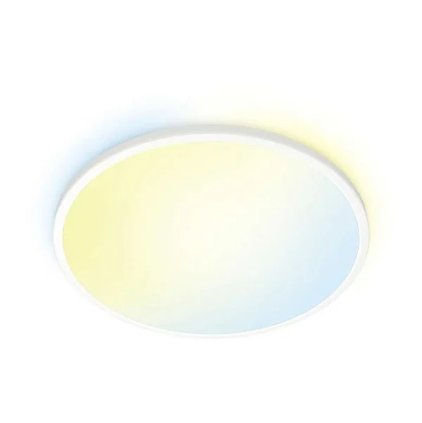 Luminaires Philips Wiz>Plafonnier Philips Wiz Superslim Led Blanc, 1 Lumiere, Changeur De Couleurs