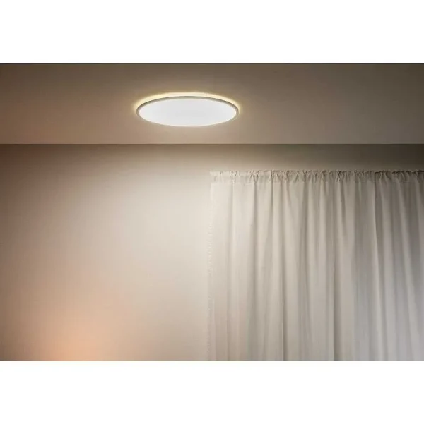 Luminaires Philips Wiz>Plafonnier Philips Wiz Superslim Led Blanc, 1 Lumiere, Changeur De Couleurs