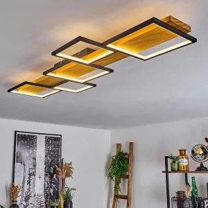 hofstein Plafonniers>Plafonnier Pompu Led Ecru, Noir, 1 Lumiere