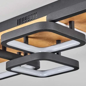 hofstein Plafonniers>Plafonnier Pompu Led Ecru, Noir, 1 Lumiere