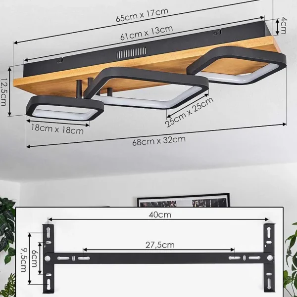 hofstein Plafonniers>Plafonnier Pompu Led Noir, 1 Lumiere