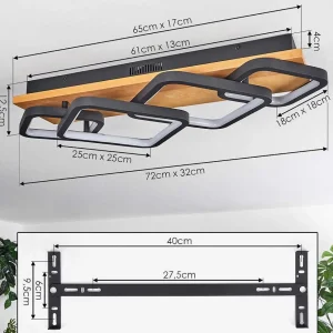 hofstein Plafonniers>Plafonnier Pompu Led Noir, 1 Lumiere