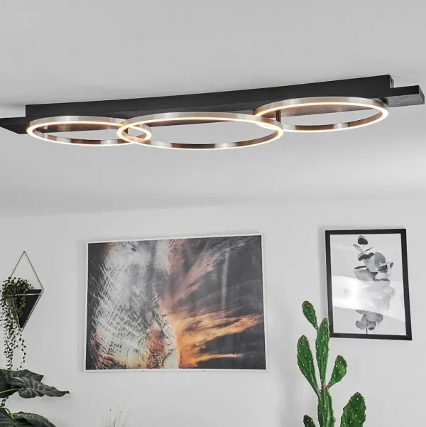 hofstein Plafonniers>Plafonnier Pompu Led Noir, 3 Lumieres