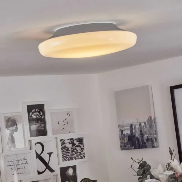 hofstein Luminaires Interieurs Connectes>Plafonnier Ral Led Argente, Blanc, 1 Lumiere, Telecommandes, Changeur De Couleurs