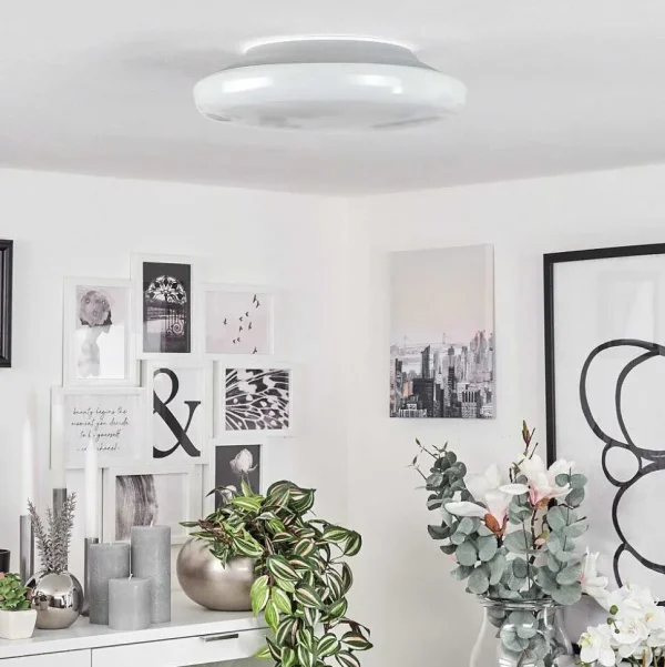 hofstein Luminaires Interieurs Connectes>Plafonnier Ral Led Argente, Blanc, 1 Lumiere, Telecommandes, Changeur De Couleurs