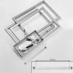 hofstein Luminaires Interieurs Connectes>Plafonnier Relous Led Acier Inoxydable, 3 Lumieres, Telecommandes, Changeur De Couleurs