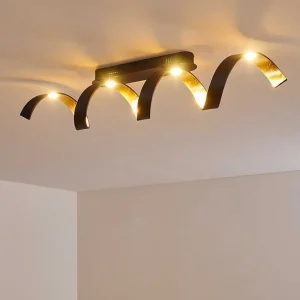 hofstein Lampes Dorees>Plafonnier Rezat Led Noir Dore, 1 Lumiere