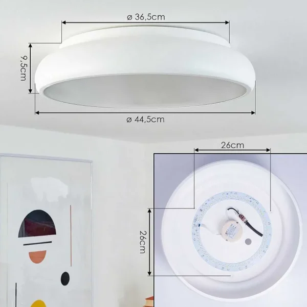 hofstein Luminaires Interieurs Connectes>Plafonnier Rhone Led Blanc, 1 Lumiere, Changeur De Couleurs