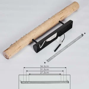 hofstein Éclairage Led>Plafonnier Rodeche Led Bois Clair, Noir, 1 Lumiere