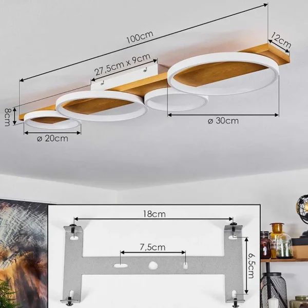 hofstein Éclairage Led>Plafonnier Rodekro Led Ecru, Blanc, 1 Lumiere