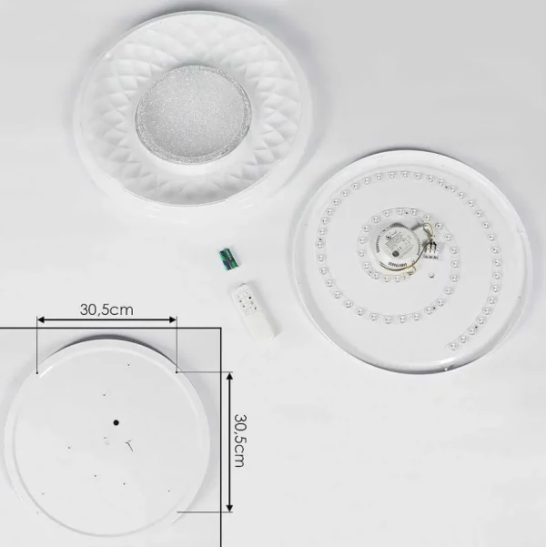 hofstein Luminaires Interieurs Connectes>Plafonnier Roseto Led Chrome, Transparent, Blanc, 1 Lumiere, Telecommandes