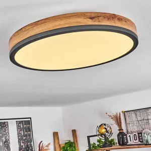 hofstein Éclairage Led>Plafonnier Salmi Led Anthracite, Brun, Couleur Bois, Noir, 1 Lumiere, Telecommandes