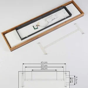 hofstein Plafonniers>Plafonnier Salmi Led Couleur Bois, Noir, Blanc, 1 Lumiere