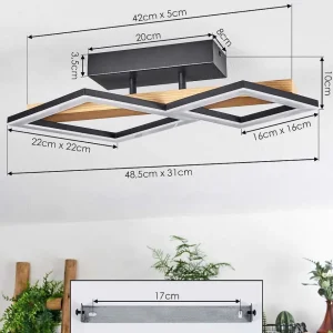 hofstein Éclairage Led>Plafonnier Tavon Led Ecru, Noir, 1 Lumiere