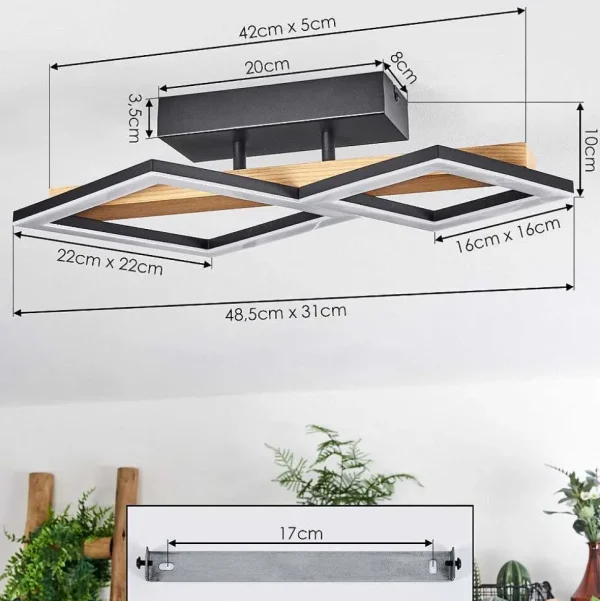 hofstein Éclairage Led>Plafonnier Tavon Led Ecru, Noir, 1 Lumiere