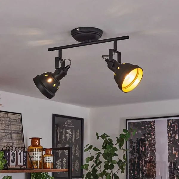 hofstein Lampes Dorees>Plafonnier Tita Noir, 2 Lumieres