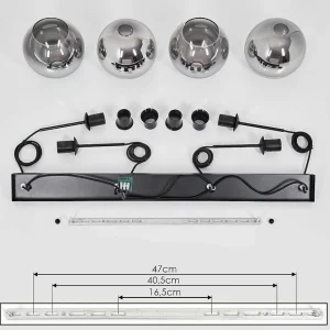 hofstein Suspensions>Plafonnier Verre 20 Cm Koyoto Clair, Fume, 4 Lumieres