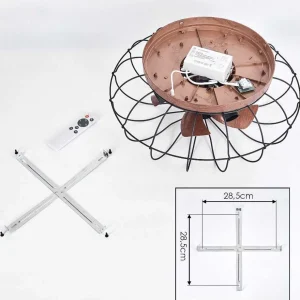 hofstein Plafonniers Et Lustres Ventilateurs>Plafonnier Wemude Brun, Noir, 4 Lumieres, Telecommandes