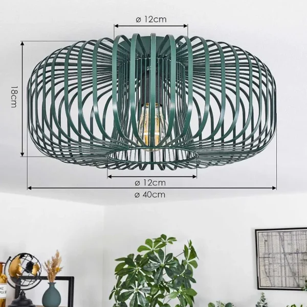 hofstein Lampes Industrielles>Plafonnier Wemude Vert, 1 Lumiere