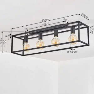 hofstein Lampes Industrielles>Plafonnier Wick Noir, 4 Lumieres