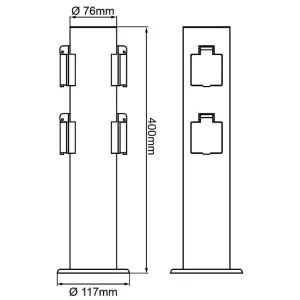 Luminaires Brilliant Bornes Avec Prises Électriques>Prises Électriques D\\'Exterieur Brilliant Dody Noir