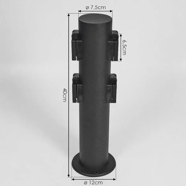 hofstein Bornes Avec Prises Électriques>Prises Électriques D\\'Exterieur Ruti Noir