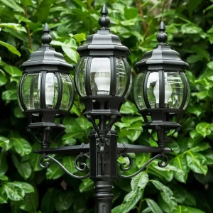 hofstein Balises Lumineuses>Reverbere Kobe Noir, 3 Lumieres